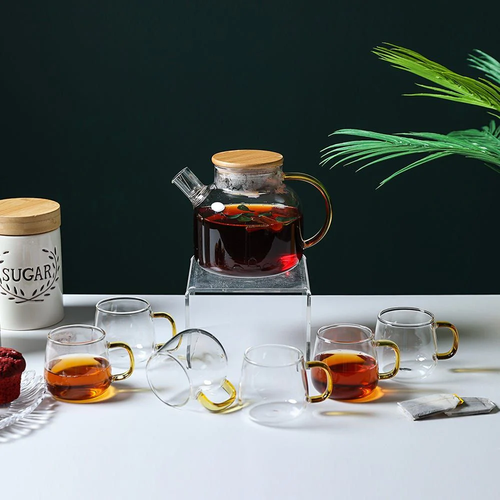 NEOFLAM Borosilicate 7Pcs Tea Set Tea Set, Coffee Pot-1000ml and Cups-130ml - Image 3