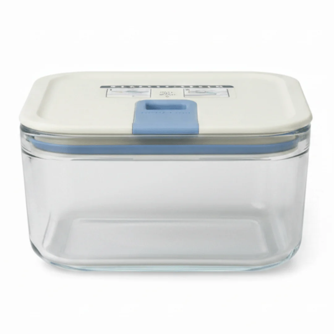 Neoflam Square Glass Food Storage Container with Airtight Plastic Lid – Durable Meal Prep & Kitchen Storage Box – 720 ml