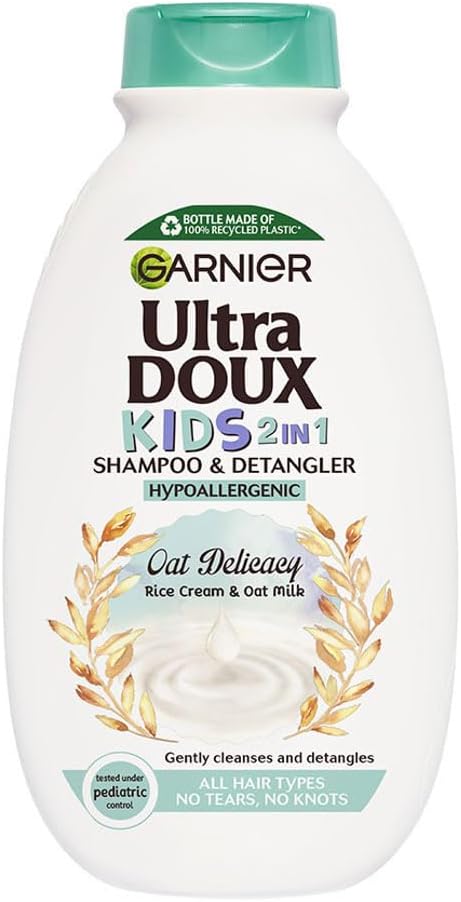 Garnier Ultra Doux Kids Oat Delicacy 2-in-1 Shampoo & Detangler – Hypoallergenic | All Hair Types (Packaging May Vary)