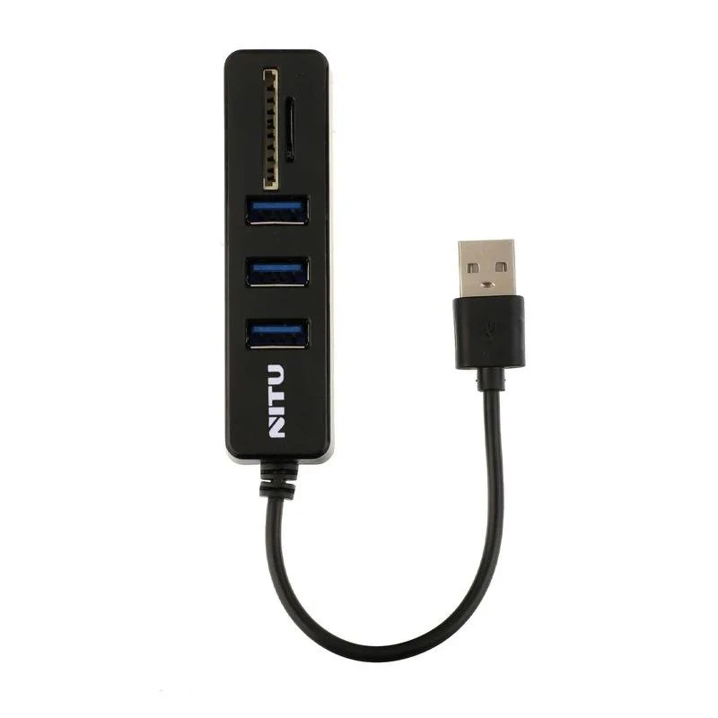 NITU 5 in 1 USB HUB, 3 USB + TF + SD Card Reader Ports - NN27