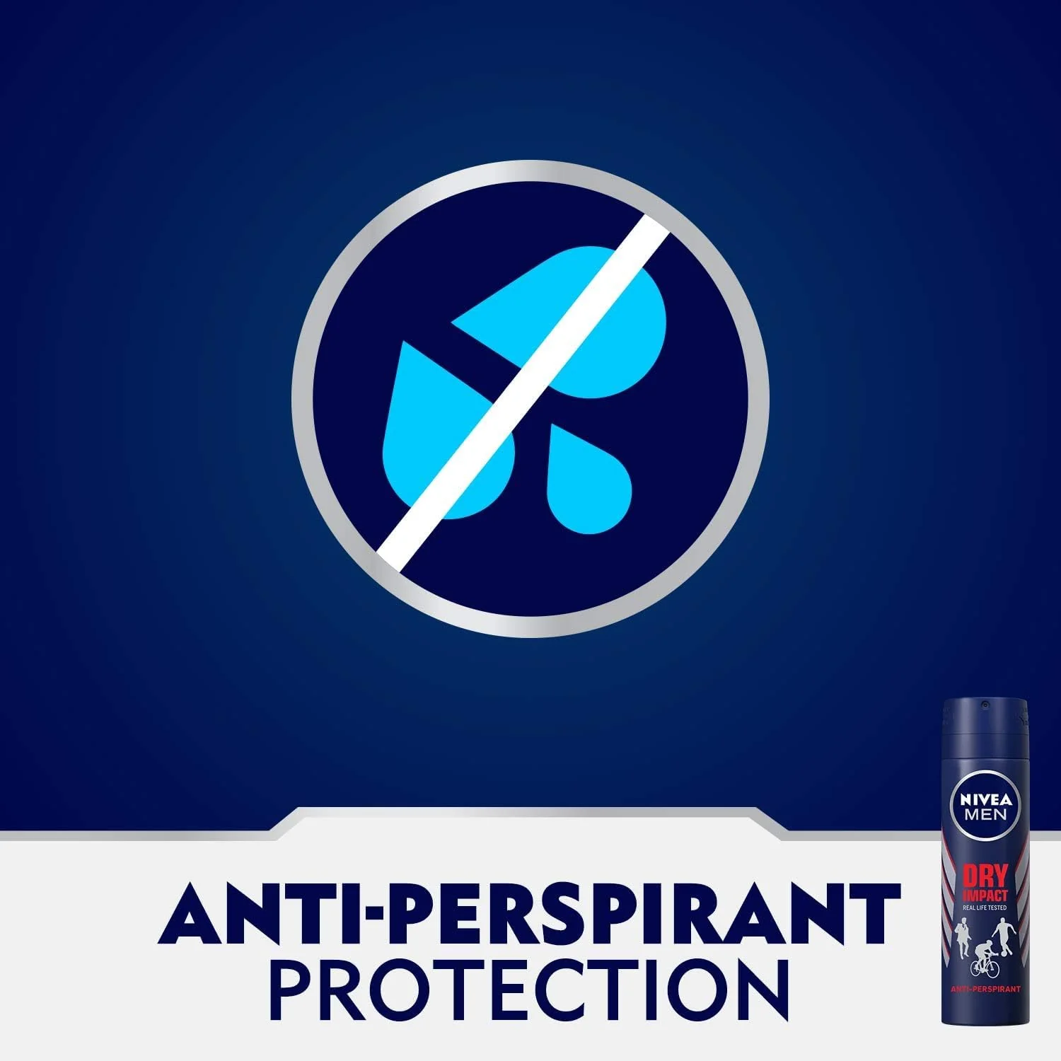 Nivea Men Antiperspirant Spray for Men, Dry Impact-150ML - Image 2