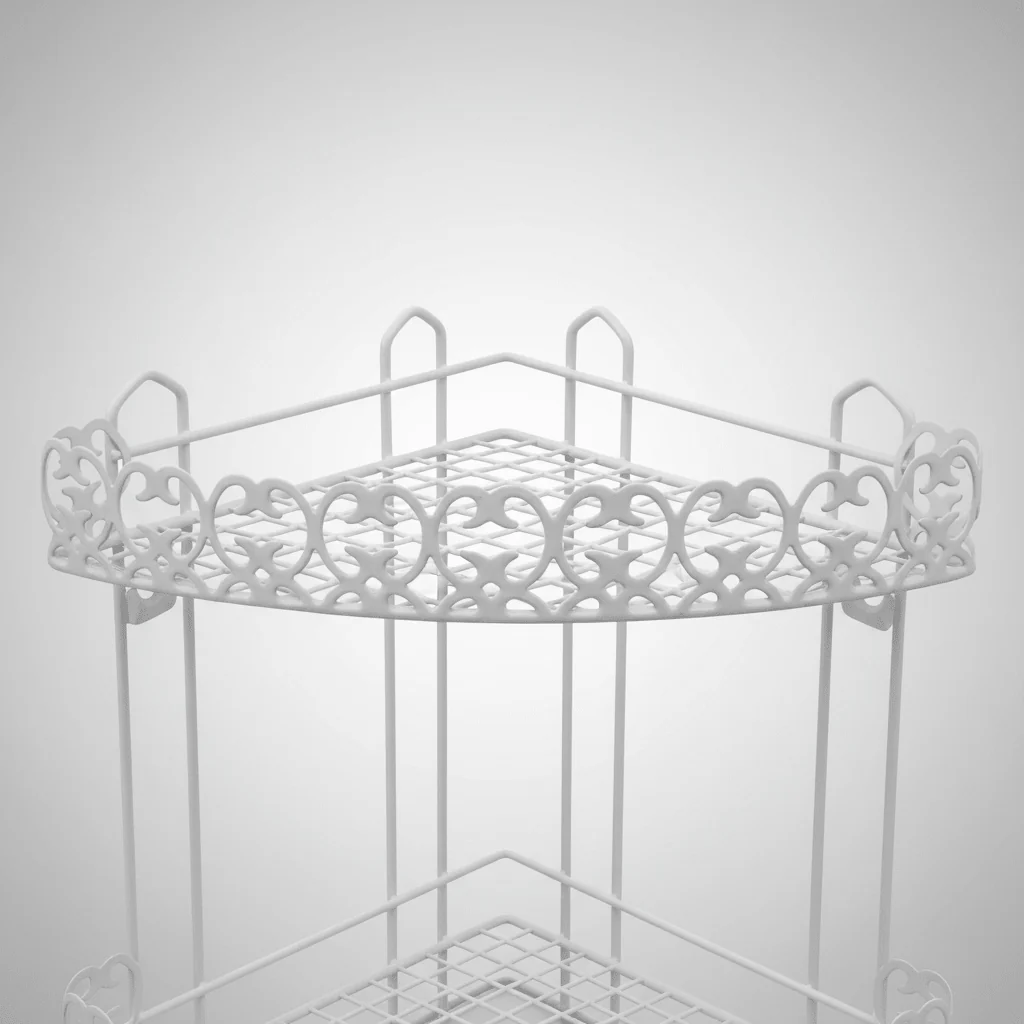 Nordic Style White Metal 2-Tier Kitchen and Bathroom Organizer Rack – 35 cm - Image 3