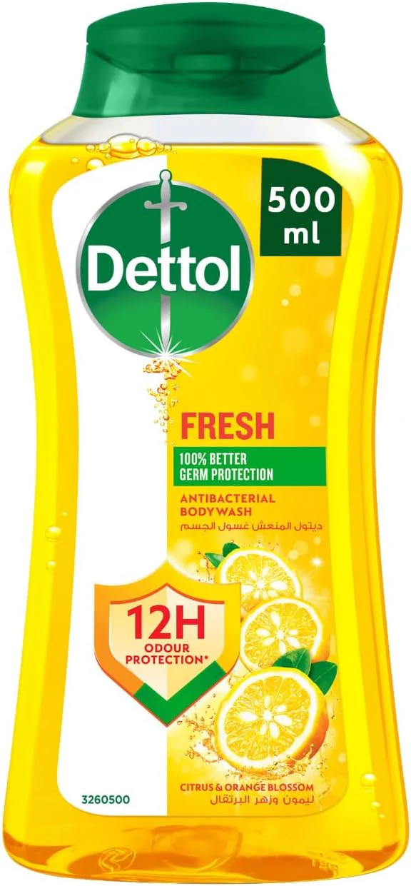 Dettol Fresh Shower Gel & Body Wash, Citrus & Orange Blossom Scent, 500ml