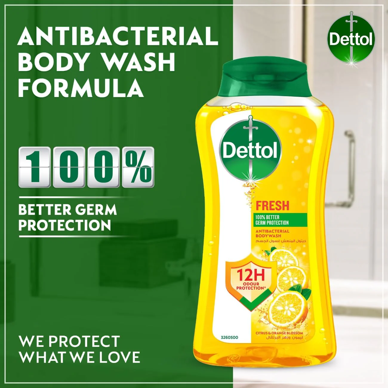 Dettol Fresh Shower Gel & Body Wash, Citrus & Orange Blossom Scent, 500ml - Image 2