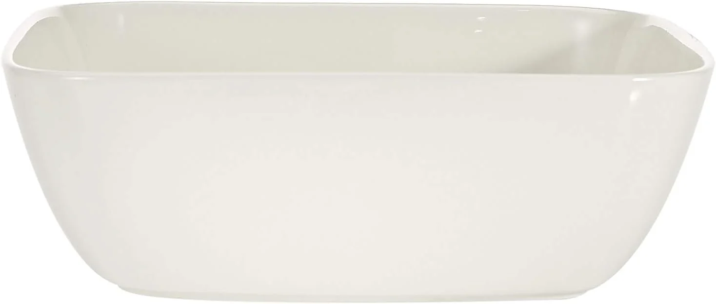 Symphony White Ceramic Bowl – 25 cm Square Design - Image 3