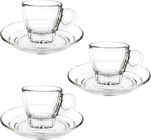 Ocean Caffe Espresso Cup & Saucer Set, 70 Ml, Set Of 6, P0244206, Espresso Cup, Tea & Coffee Cup, Cappuccino Cup, Latte Glass - Image 3