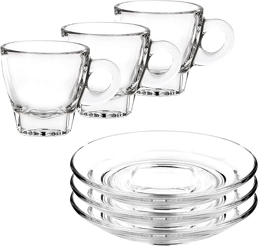 Ocean Caffe Espresso Cup & Saucer Set, 70 Ml, Set Of 6, P0244206, Espresso Cup, Tea & Coffee Cup, Cappuccino Cup, Latte Glass - Image 5