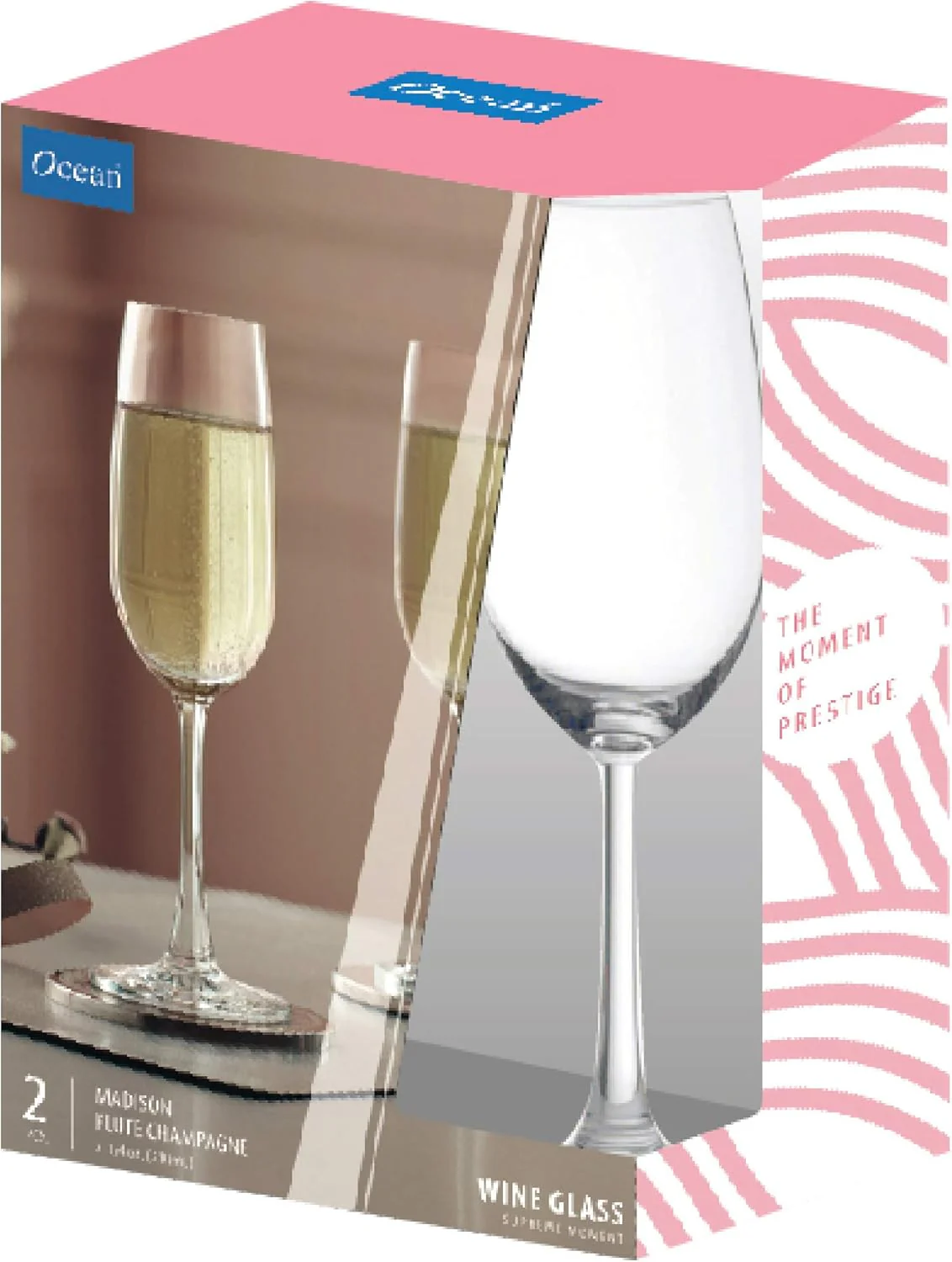 Ocean Champagne Glasses, Set Of 2, Clear, 210 Ml, 015F0702, Champagne Flutes, Champagne Glasses, Sparkling Wine Flutes, Tulips Glasses, Couple Glass - Image 3
