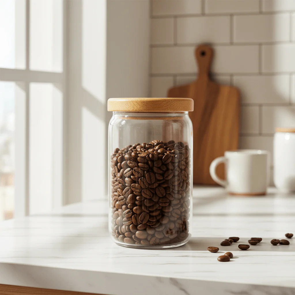 Ocean Glass Premium Glass Storage Jar with Wooden Airtight Lid – 750ml - Image 2