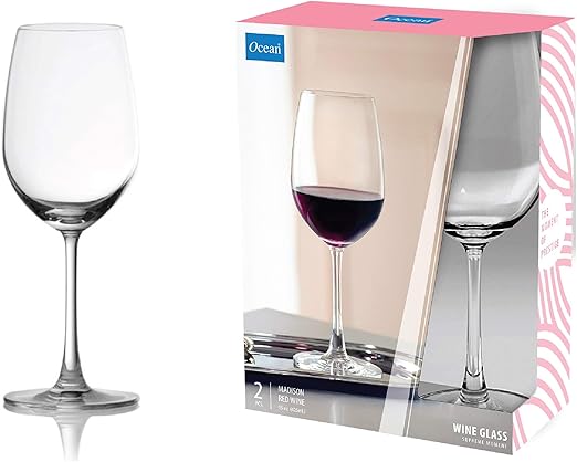 Ocean Madison Red Wine Glasses Set Of 2, Clear, 425 Ml, 015R1502, Martini Glass, Coupe Glass, Margarita Glass, V-Shaped Glass, Conical Glass - Image 5