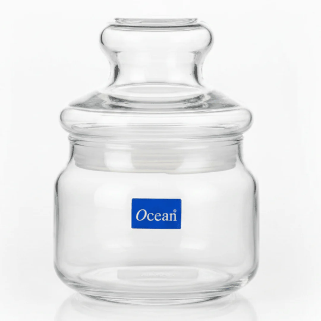 Ocean Plain Glass Canister with Lid — 325ML | Airtight Storage Jar