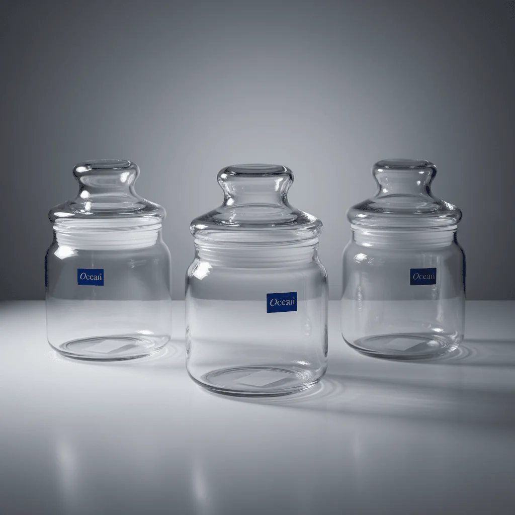 Ocean Plain Glass Canister 500ml — Airtight Glass Storage Jar with Lid - Image 4