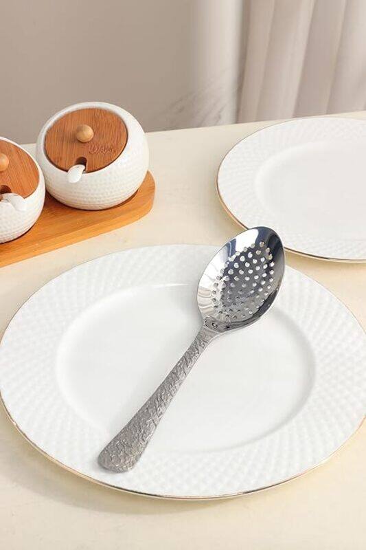 Orchid Stainless Steel Slotted Serving Spoon-25CM - Image 2