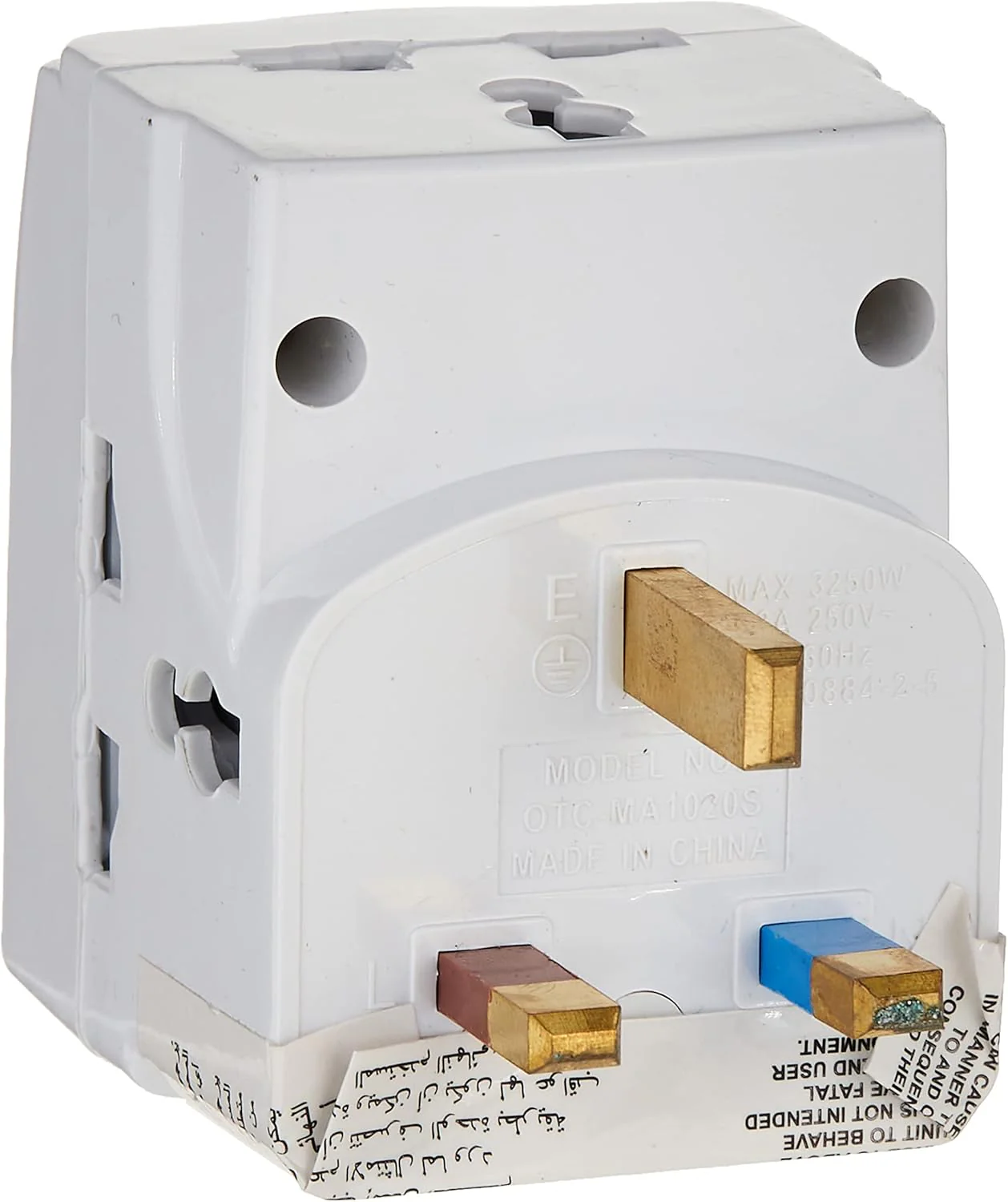 Oshtraco 3 Way Individual Switched Universal Plug Input Adaptor for use across Household and Offices - Image 2