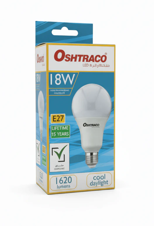 Oshtraco E27 LED Bulb 18W, Cool Day Light