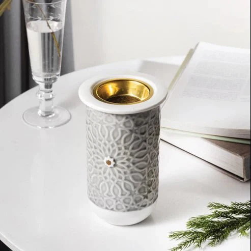 Otantik Asala Premium Porcelain Incense Burner – Grey & Gold Royal Finish – 11×18 cm Elegant Aroma Holder - Image 2