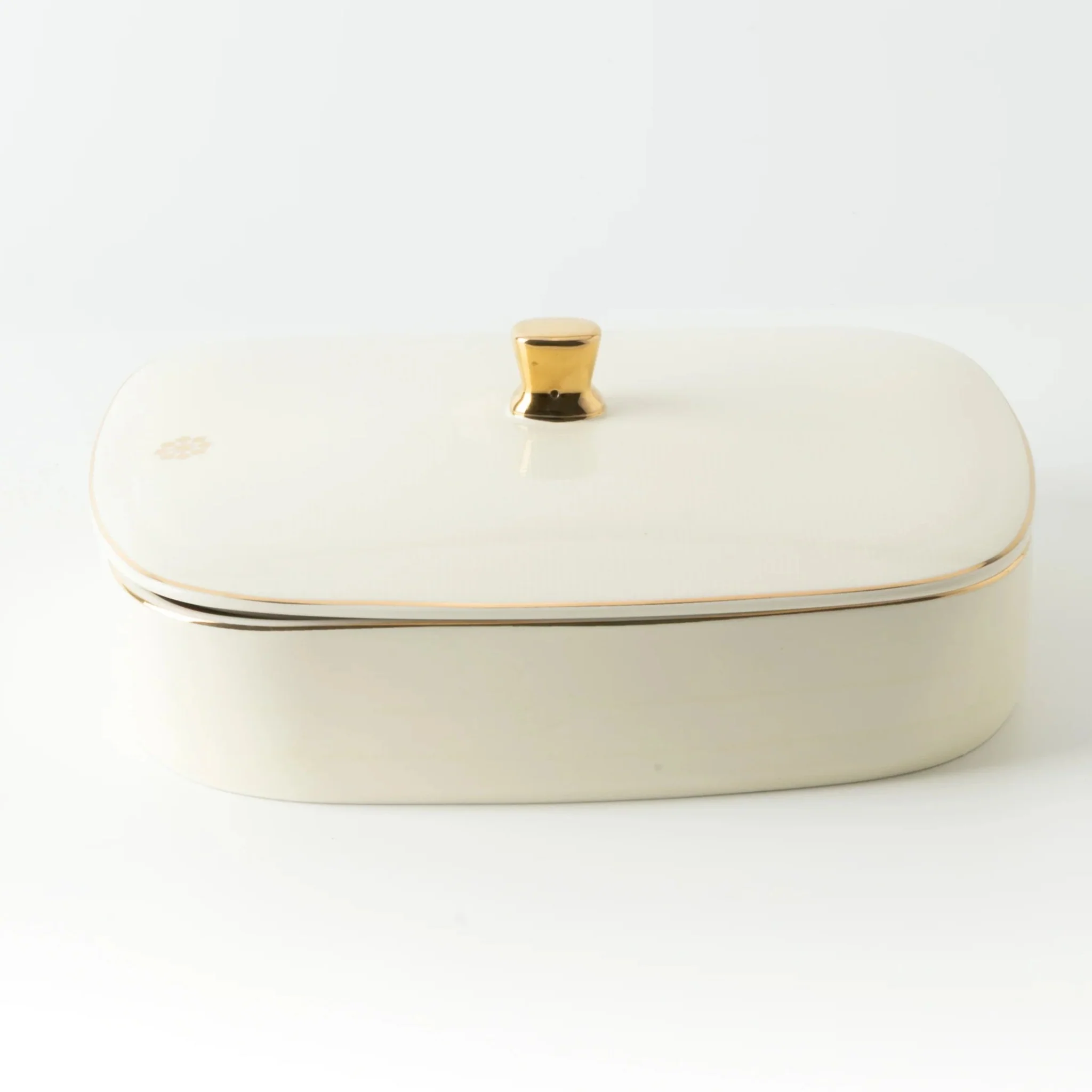 Otantik Mirral Elegant Medium Porcelain Serving & Date Bowl – White with Gold Rim (8 Inch) - Image 2