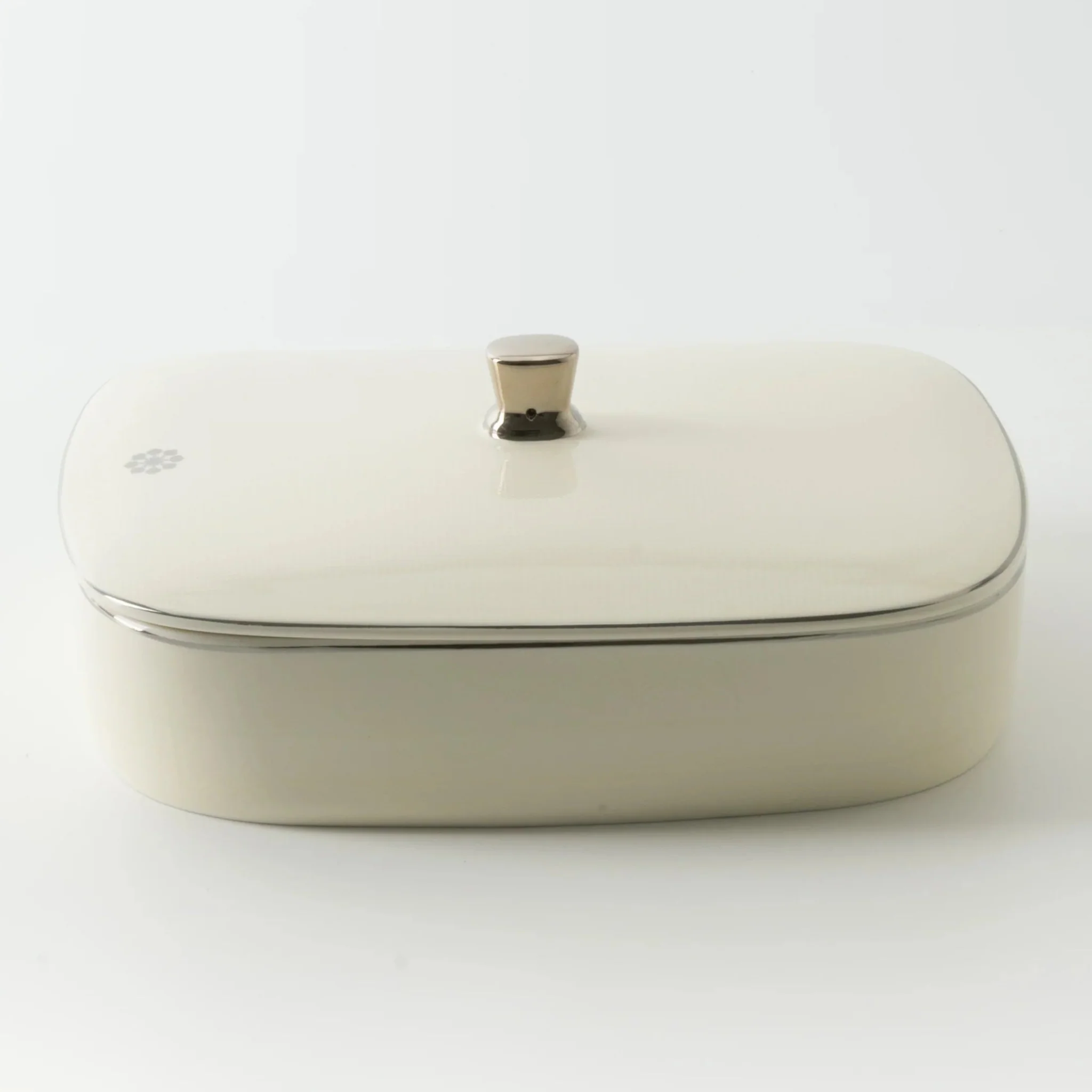 Otantik Mirral Elegant Medium Porcelain Serving & Date Bowl – White with Silver Rim (8 Inch) - Image 2