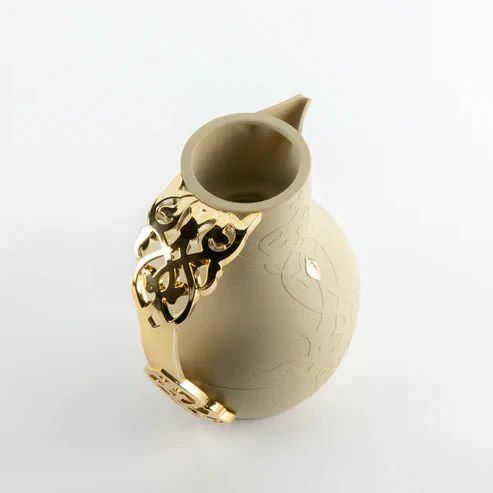 Otantik Naqsh One Vacuum Flask 1 Liter for Tea and Coffee – Ivory & Gold - Image 2