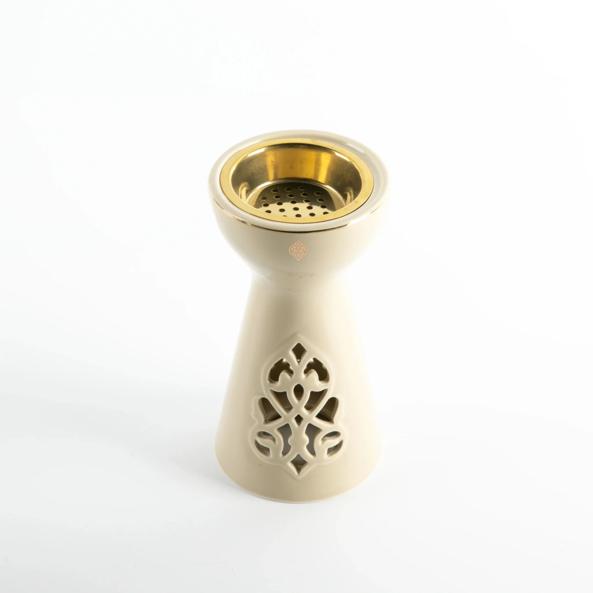 Otantik Naqsh Porcelain Incence Burner9cm*17.5cm, Ivory/Gold- ET2982 - Image 2