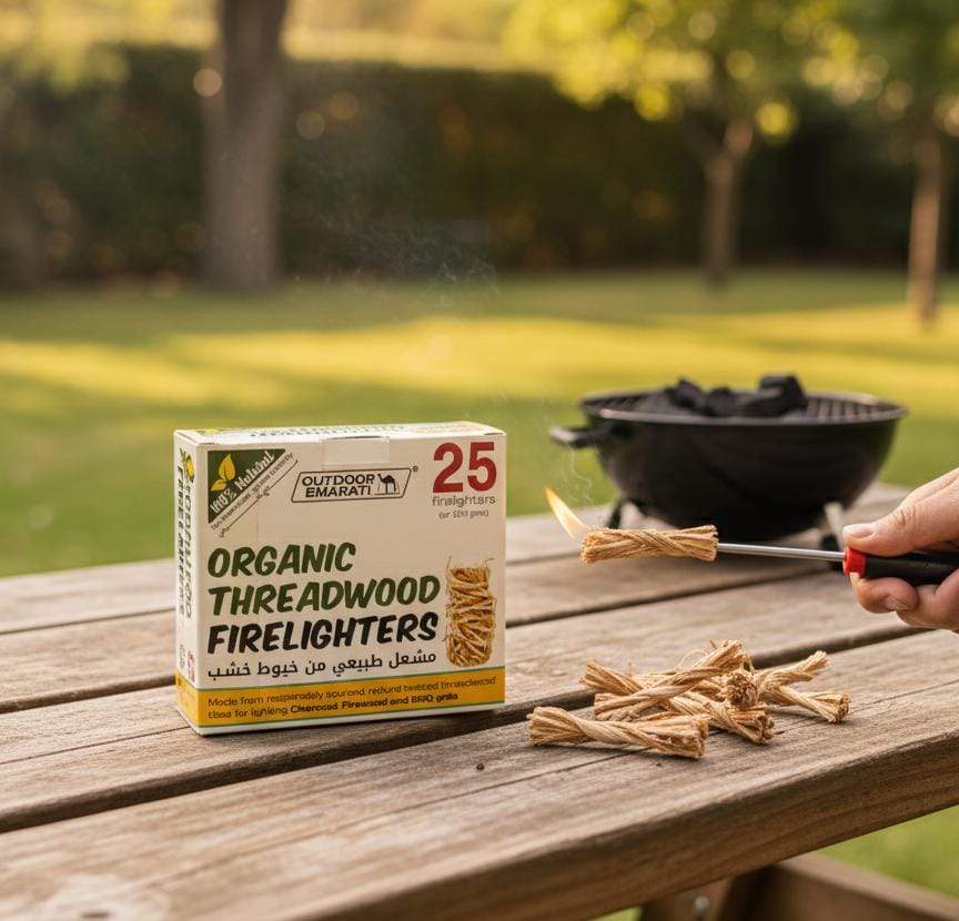 Outdoor Emirati Organic Threadwood Fire Lighter 300 g – Natural Eco-Friendly Fire Starter for BBQ, Camping & Grill
