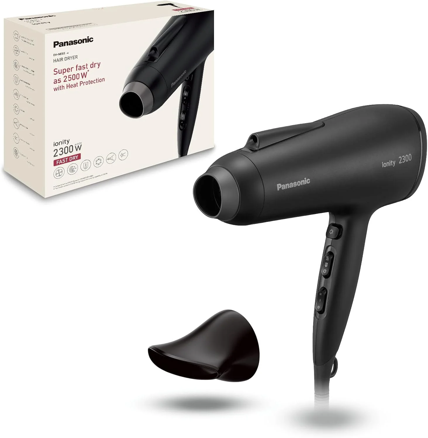 Panasonic Ionity Hair Dryer 2300W Super Fast Dry with Heat Protection EH-NE85-K685