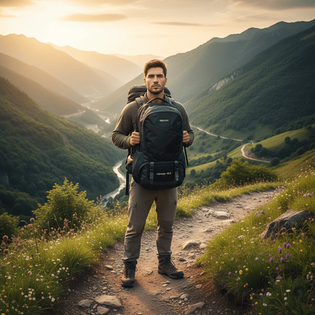 Parajohn Adventure Grey & Black Polyester Mountain Backpack 24 Inch – Large Outdoor Hiking Bag with Heavy Duty Storage - Image 4