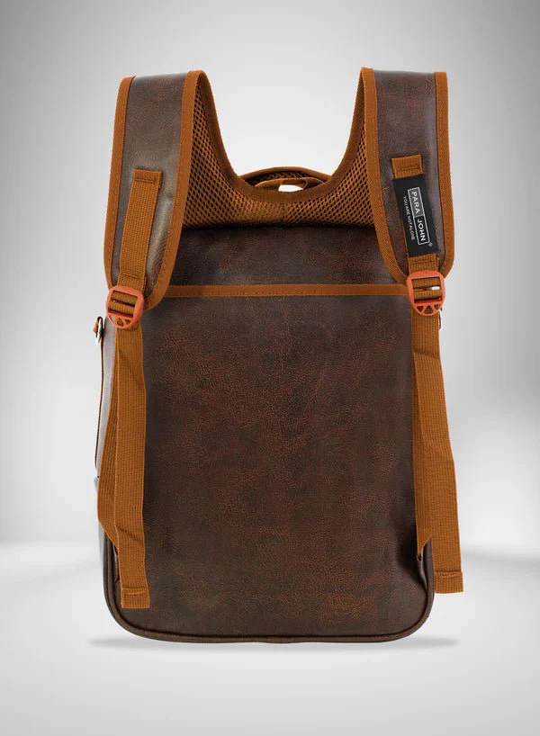 Parajohn Classic Brown PU Leather Backpack 16 Inch – Premium Stylish Travel Backpack for Men & Women with Spacious Compartments - Image 4