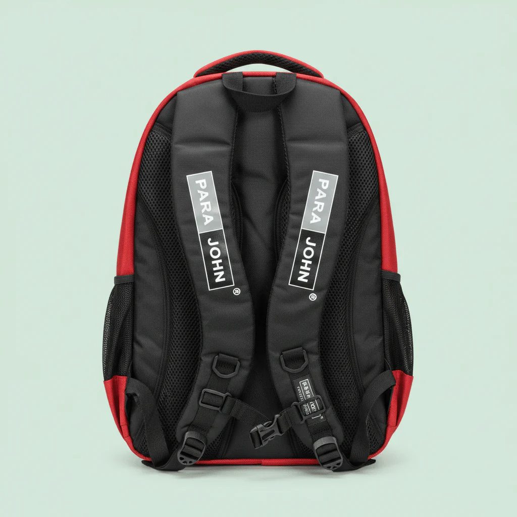 Parajohn Classic Red & Black Polyester School Backpack 20 Inch – Durable Student Backpack for Daily Carry - Image 3
