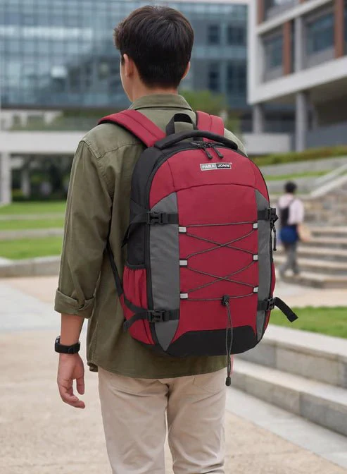 Parajohn Elegant Red & Black Polyester School Backpack 18 Inch – Premium Quality Stylish School Bag with Comfortable Fit - Image 3