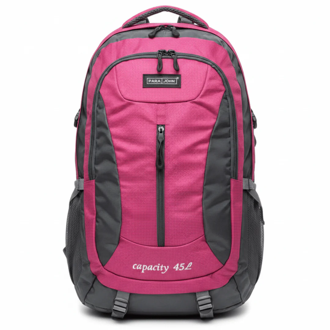 Parajohn Explorer Grey & Pink Polyester Mountain Backpack 24 Inch – Durable Travel & Trekking Backpack with Spacious Design