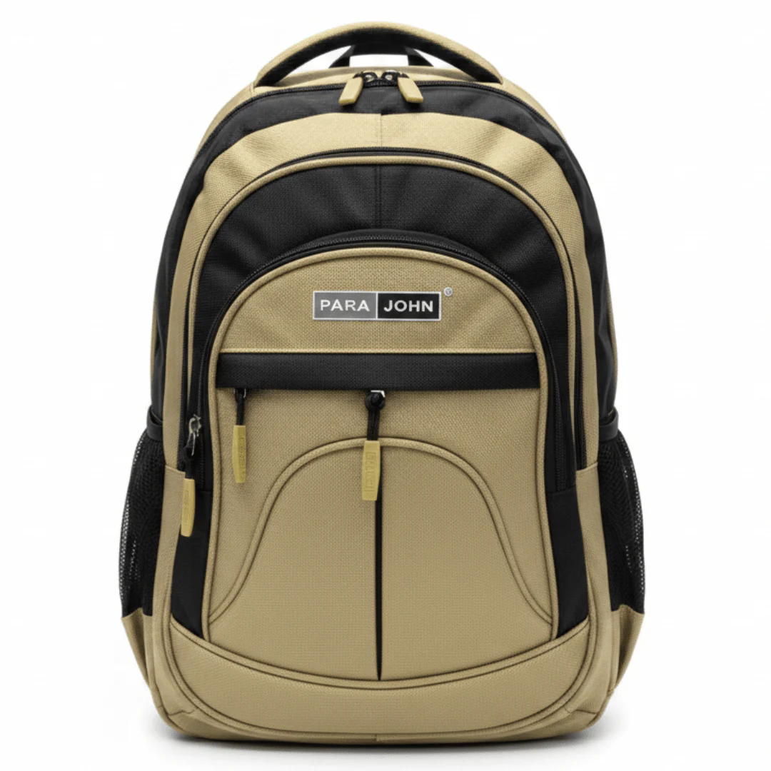 Parajohn Luxury Black & Gold Polyester School Backpack 18 Inch – Fashionable School Bag with Spacious Compartments