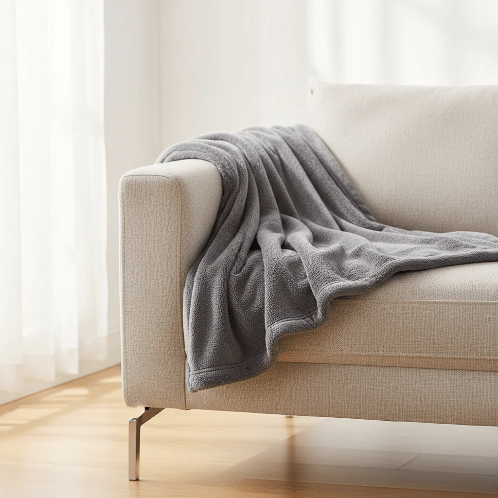 Parajohn Modern Style Ultra-Soft Fleece Blanket – 160×220 cm, Stylish Gray