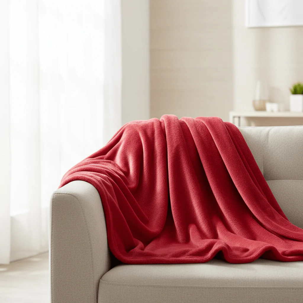 Parajohn Oversized Luxury Fleece Blanket for Double Bed – 200×240 cm, Soft Pink, High Warmth