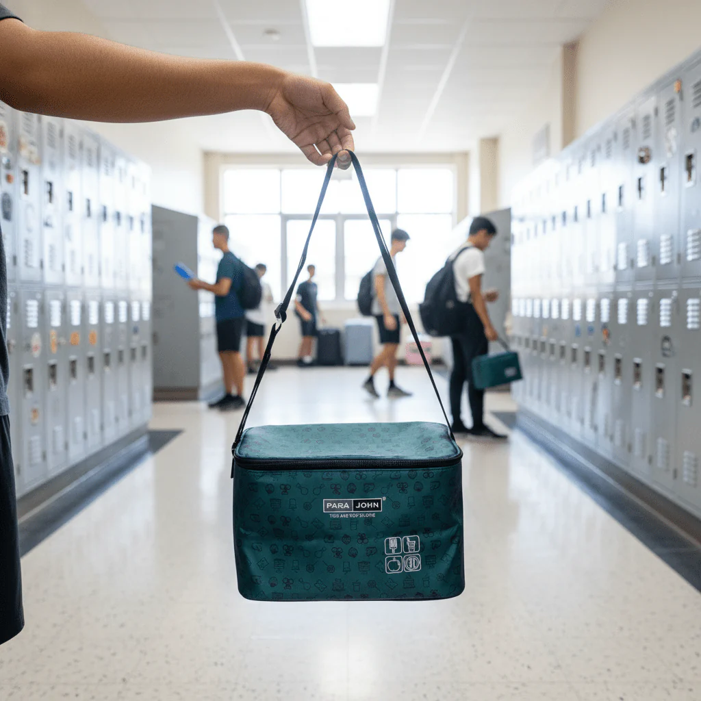 Parajohn Petrol Green Polyester Insulated Lunch Bag for Office & School – 9.8 Inch - Image 3