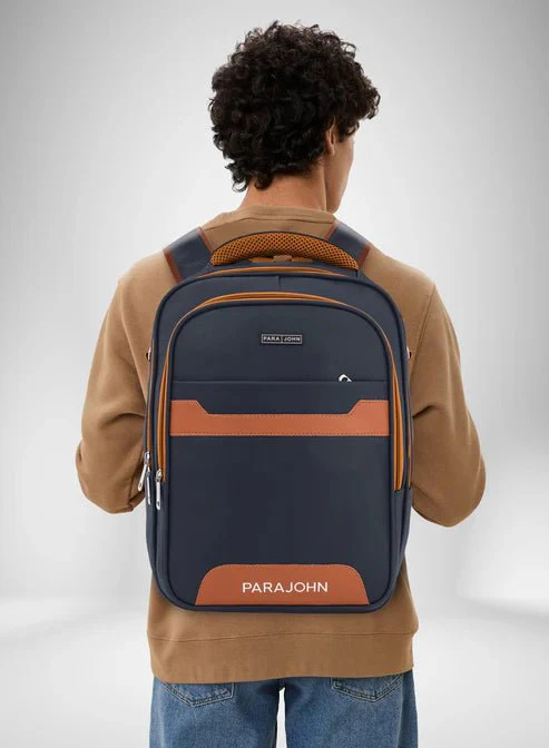 Parajohn Sleek Navy Blue PU Leather Backpack 16 Inch – Durable Everyday Laptop & Travel Backpack with Modern Design - Image 3