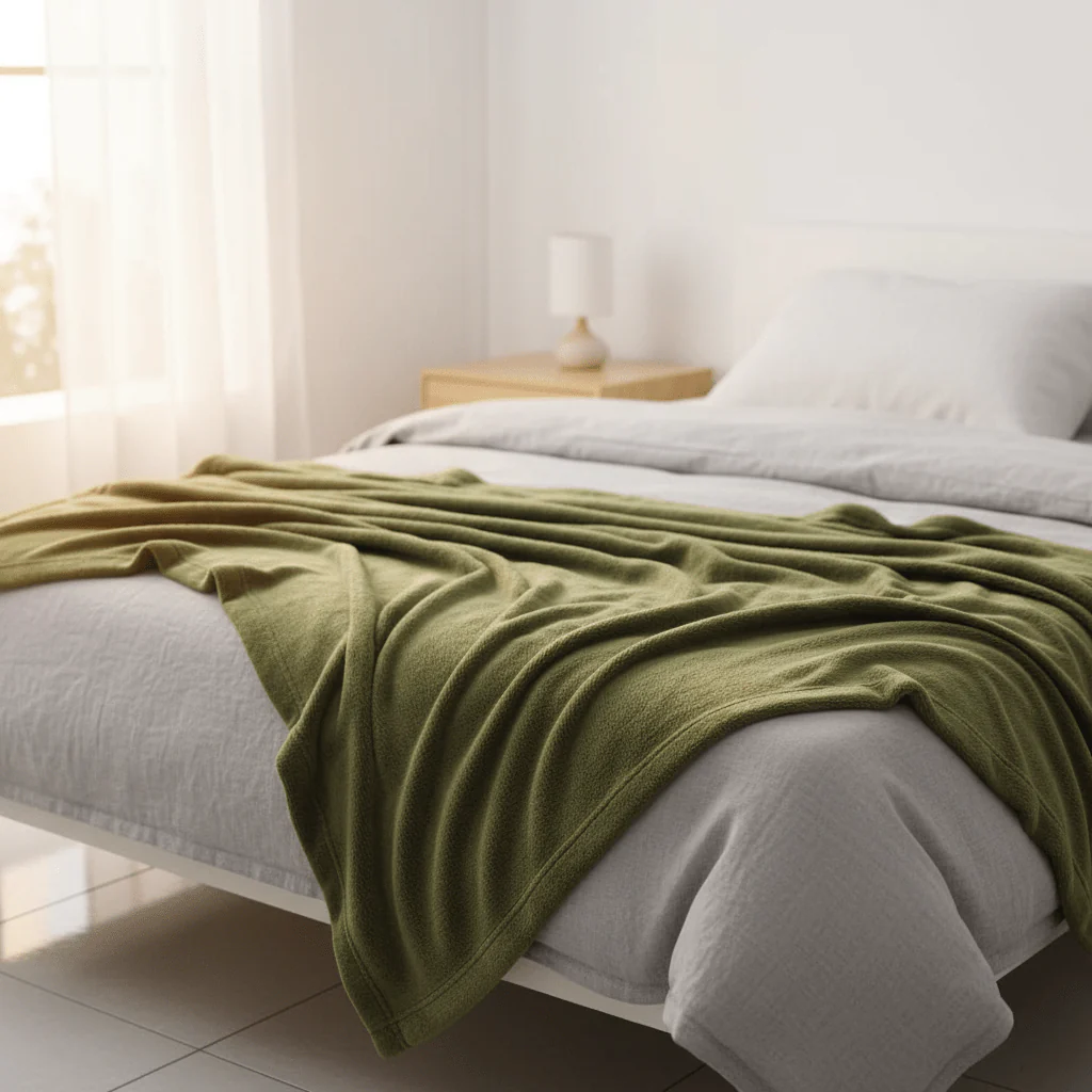 Parajohn Thick Warm Fleece Blanket for Winter Comfort – 160×220 cm, Fresh Green