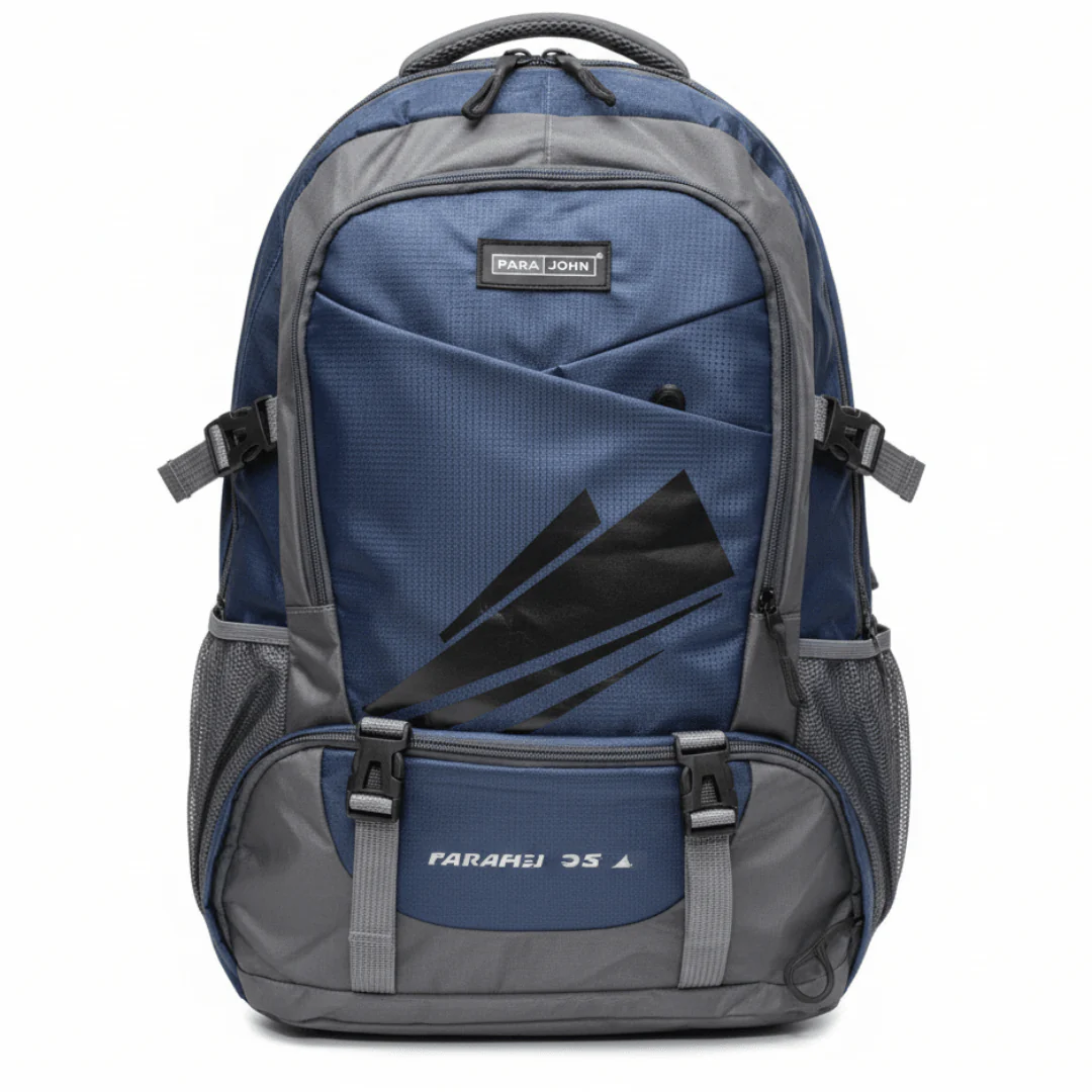Parajohn Trail Grey & Navy Blue Polyester Mountain Backpack 24 Inch – High Capacity Travel Backpack for Adventure Use