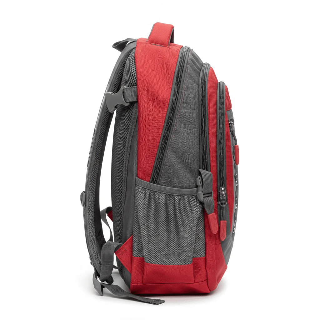 Parajohn Unique Red & Grey Polyester School Backpack 18 Inch – Eye-Catching Design with Large Storage Space - Image 2