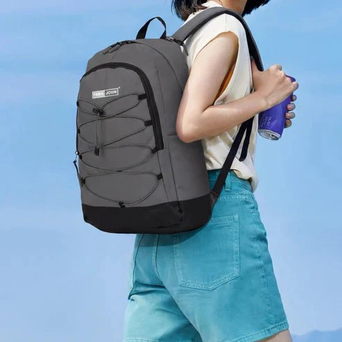 Parajohn Versatile Grey & Black Polyester School Backpack 19 Inch – Multi-Purpose Student Bag with Spacious Design - Image 4