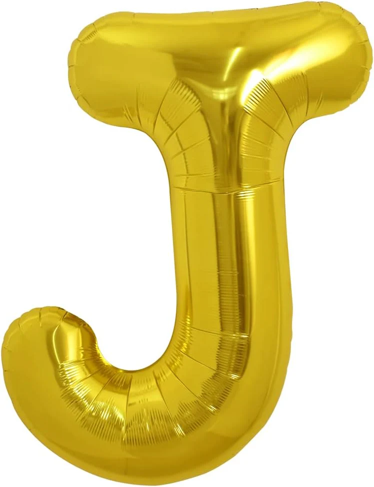 PARTY FUN Gold Foil Balloon Letter "J" 80cm – Fun Party Supply for Celebrations