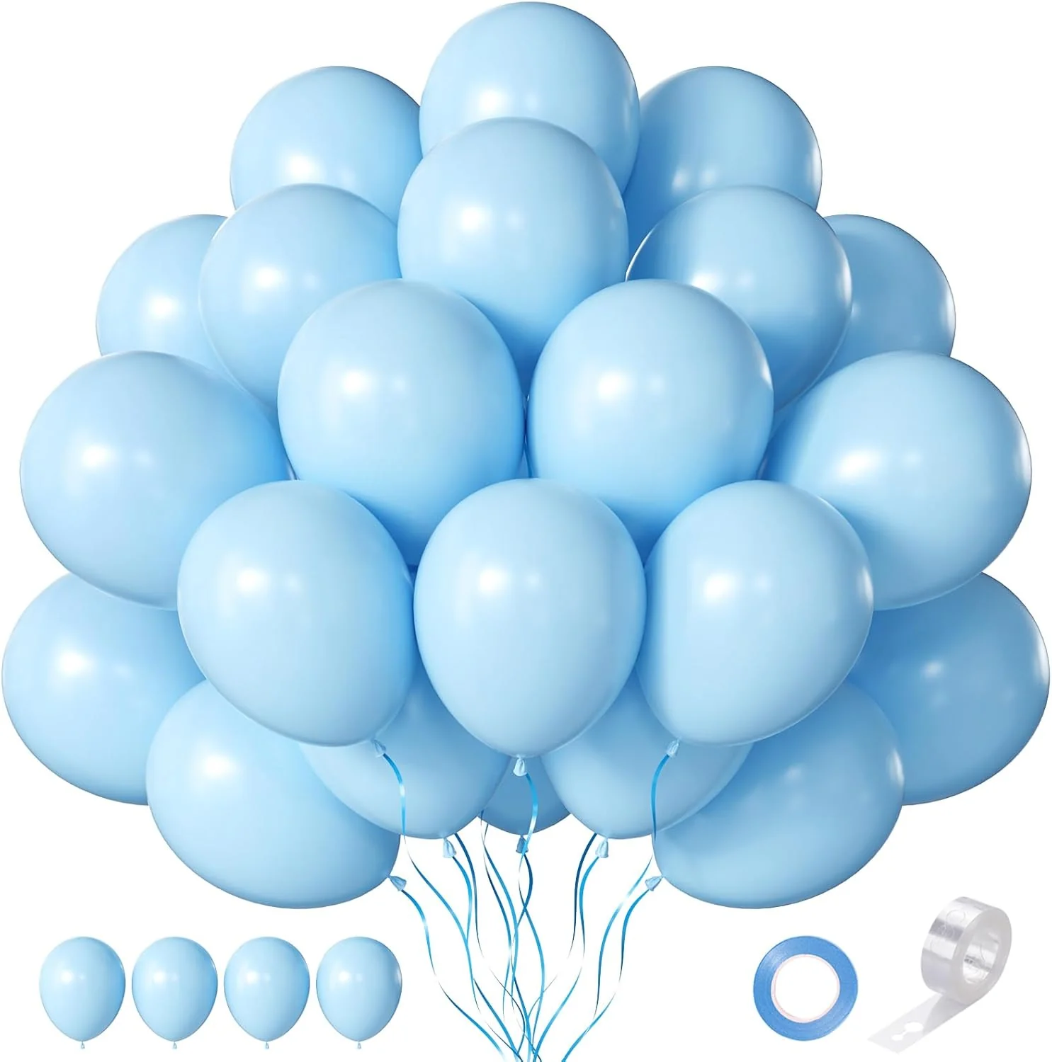 PARTY FUN Standard Balloons 40 Pcs – Light Blue Festive Pack