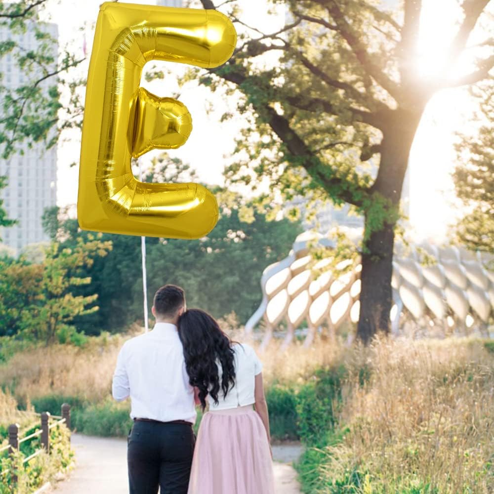 PARTY POINT Gold Foil Balloon Letter "E" 80cm – Elegant Gold Décor for Events - Image 2