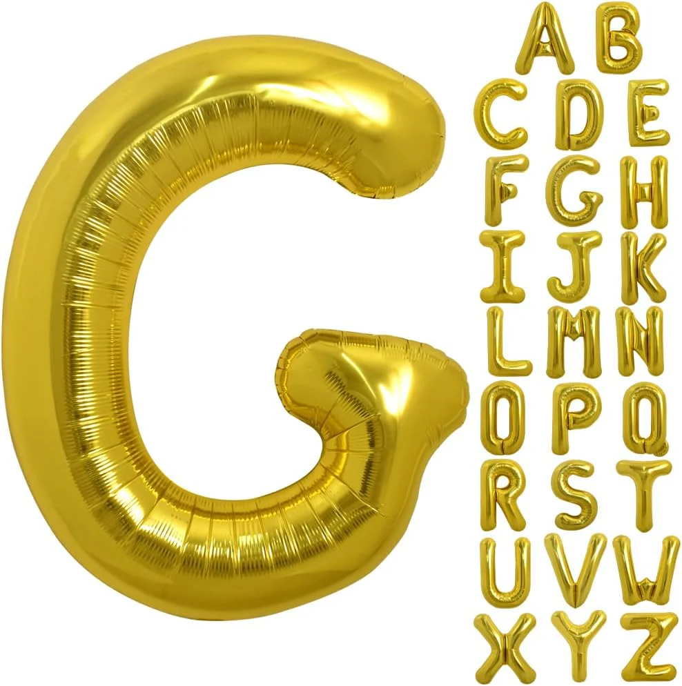PARTY POINT Gold Foil Balloon Letter "G" 80cm – Birthday, Anniversary & Event Décor
