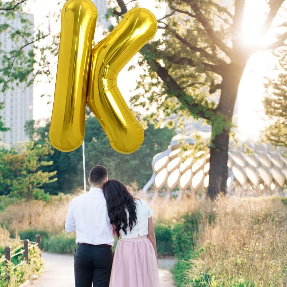 PARTY POINT Gold Foil Balloon Letter "K" 80cm – Stylish Decoration for Any Occasion - Image 2
