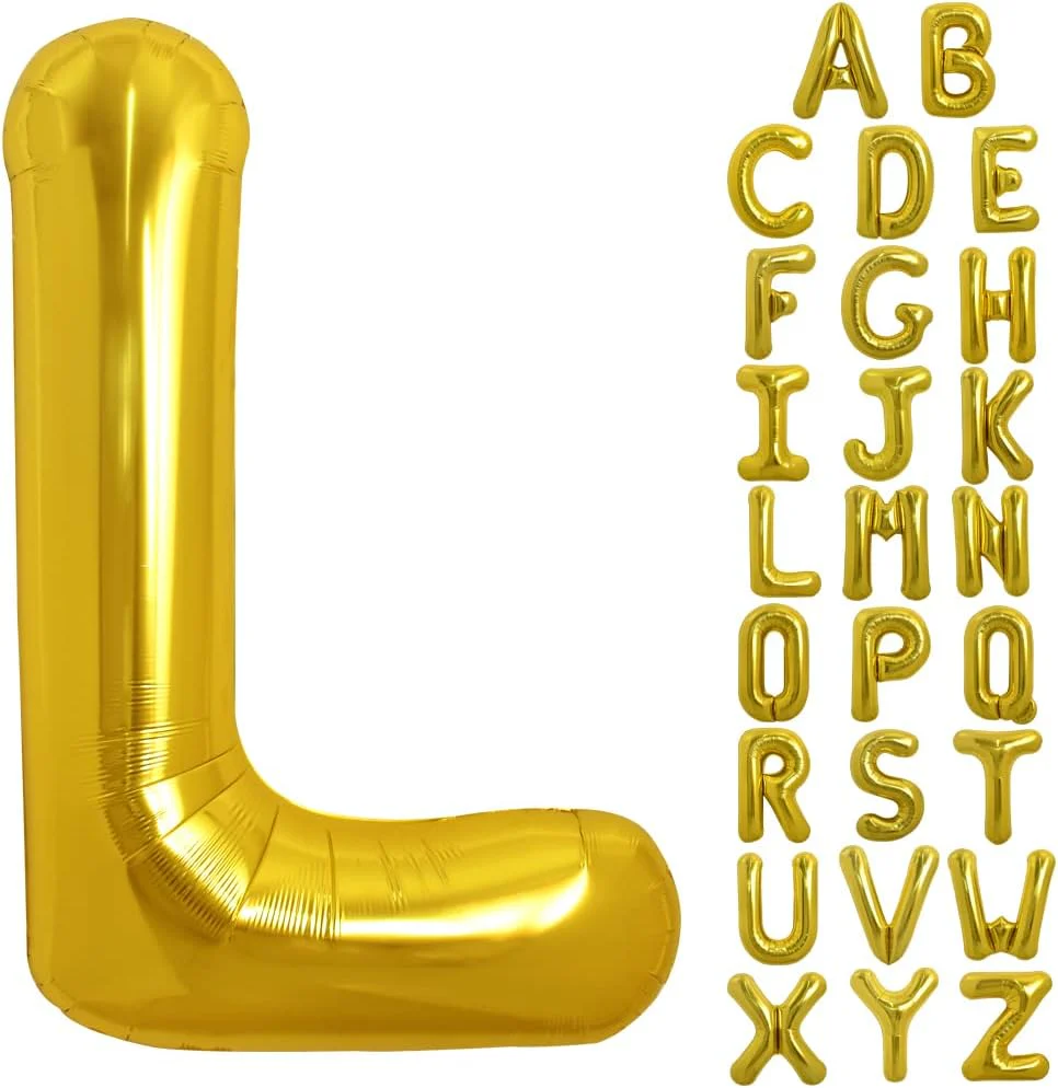 PARTY POINT Gold Foil Balloon Letter "L" 80cm – Perfect Party Balloon for Events