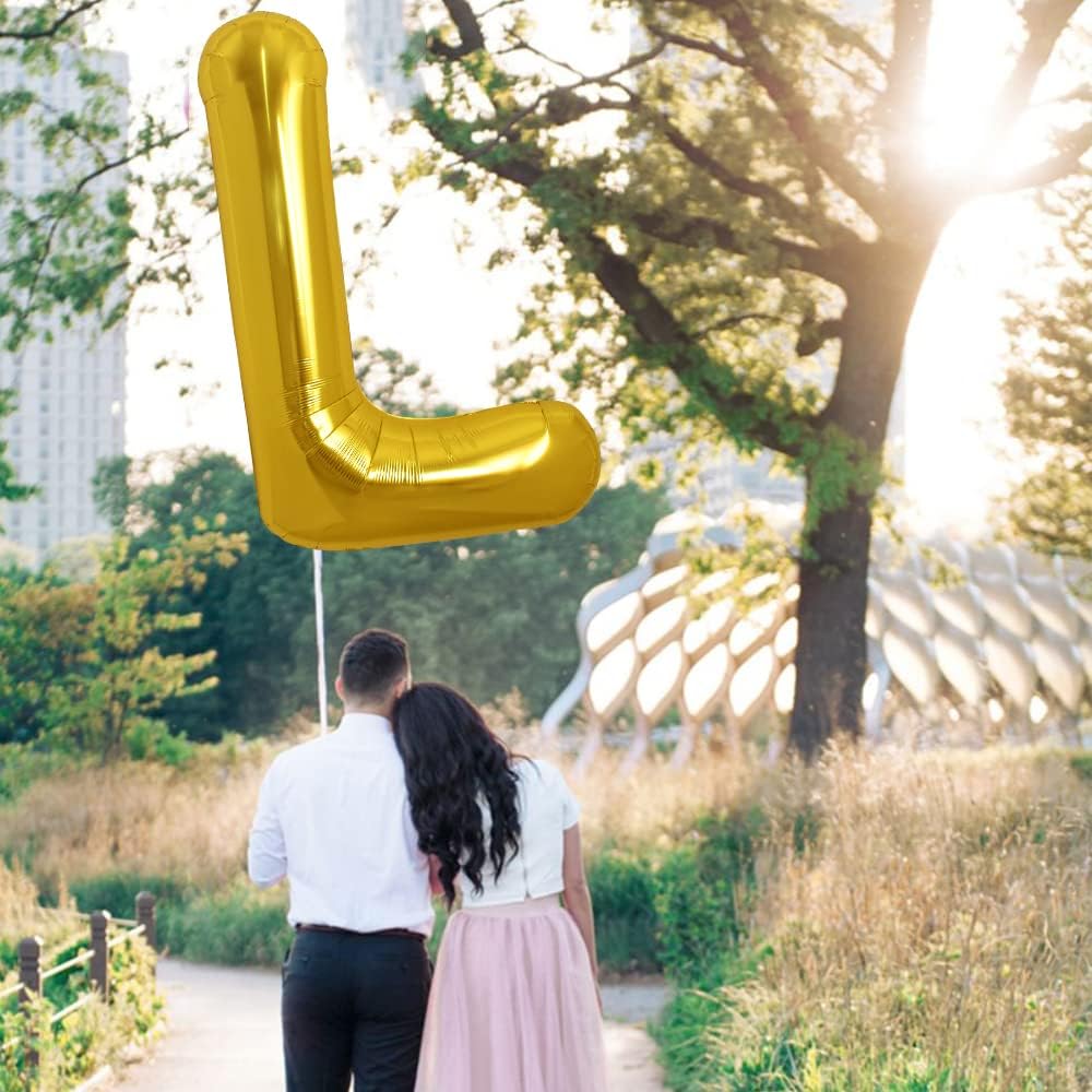 PARTY POINT Gold Foil Balloon Letter "L" 80cm – Perfect Party Balloon for Events - Image 2
