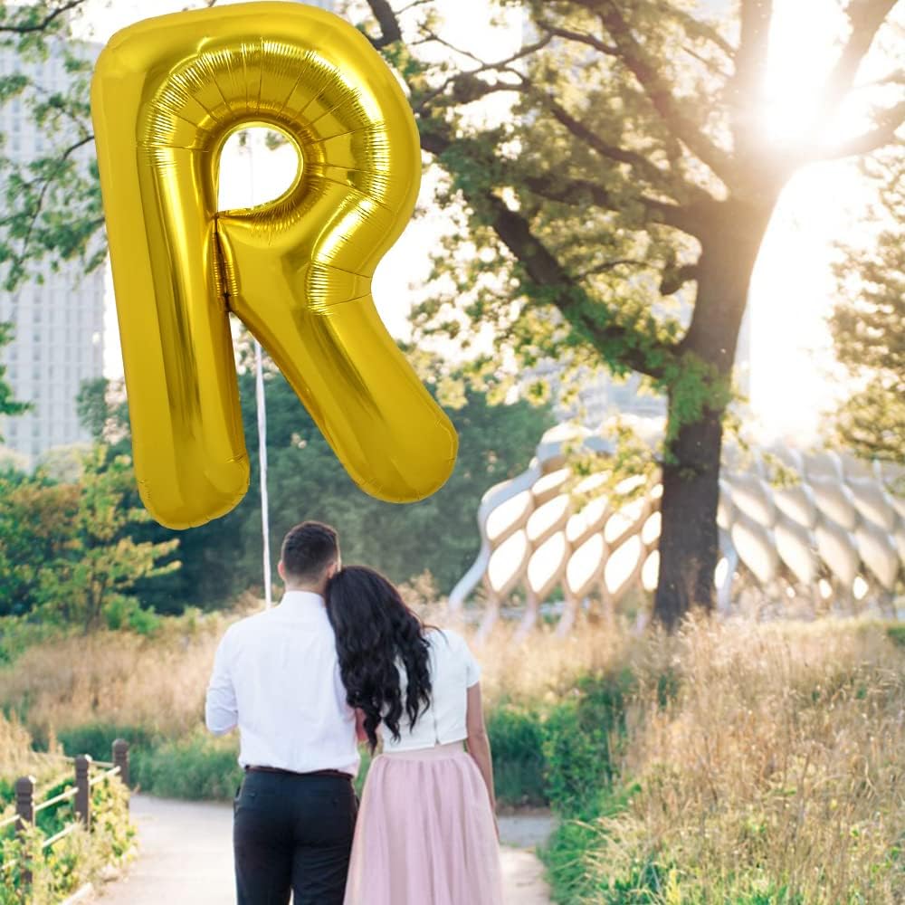 PARTY POINT Gold Foil Balloon Letter "R" 80cm – Helium Balloon for Special Events - Image 2