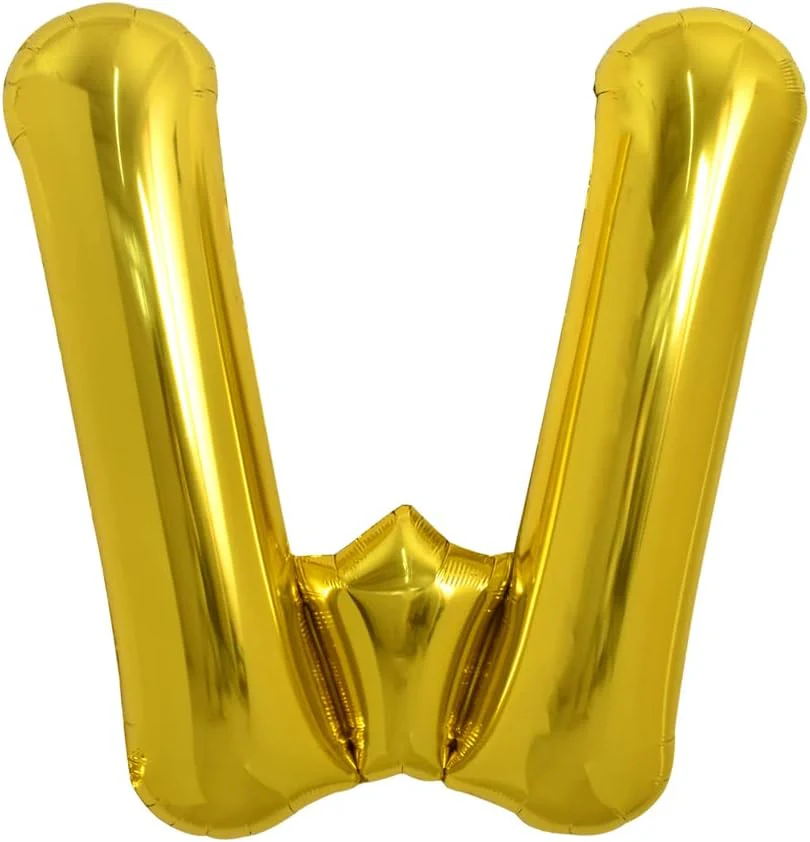 PARTY POINT Gold Foil Balloon Letter "W" 80cm – Gold Balloon for Wedding & Events