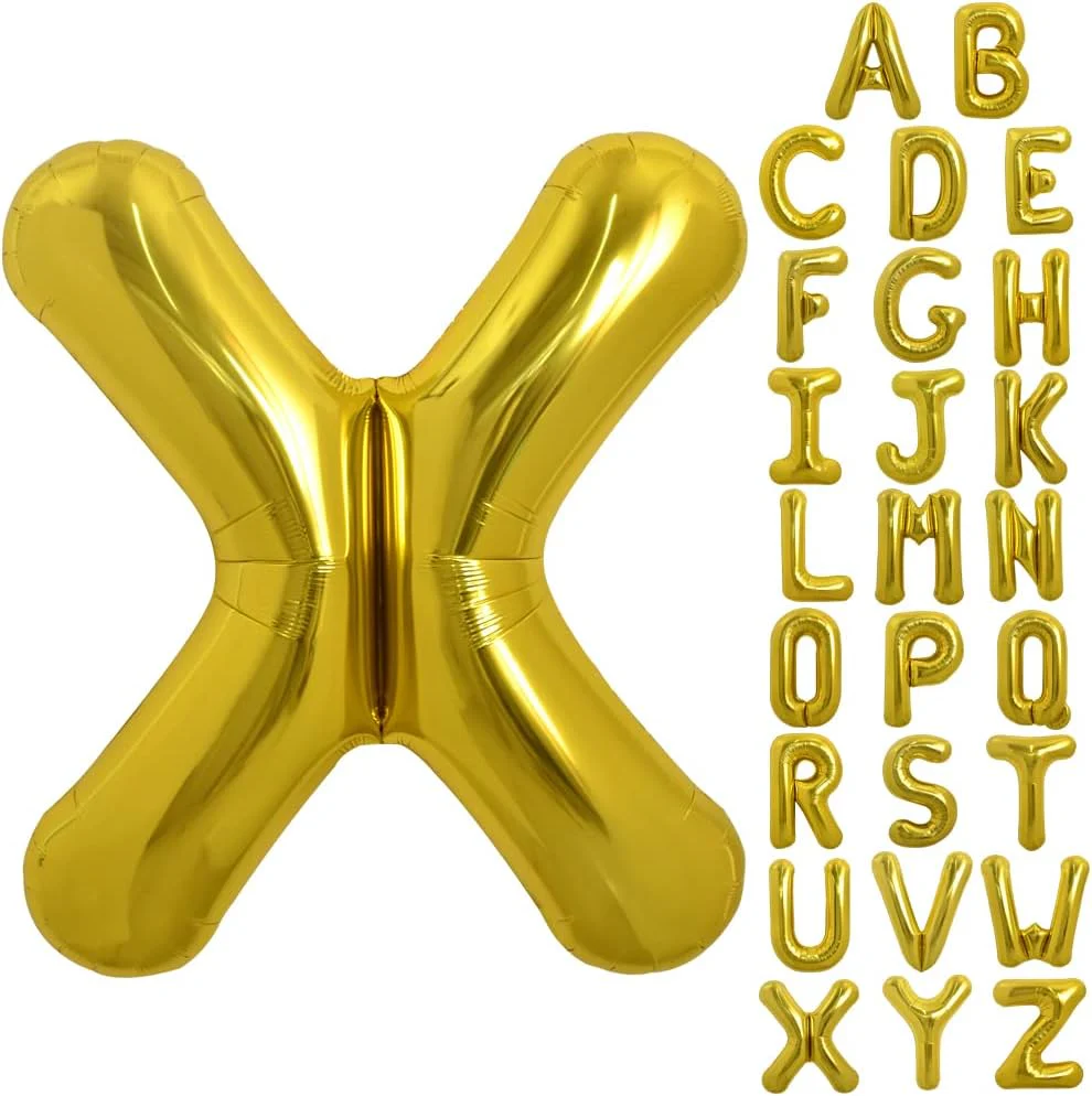 PARTY POINT Gold Foil Balloon Letter "X" 80cm – Celebration Balloon Party Supply
